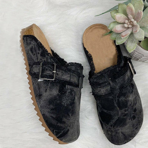 Vintage Canvas Loafers – Women's Round Toe Slip-On Clogs