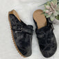 Vintage Canvas Loafers – Women's Round Toe Slip-On Clogs