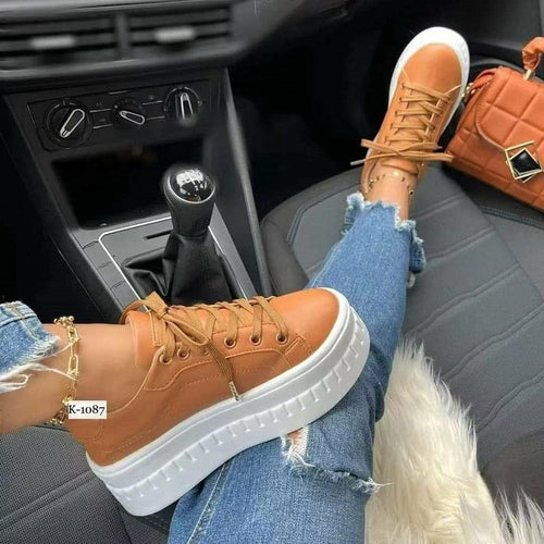 Platform Sneakers – Women's Casual Flat Everyday Shoes