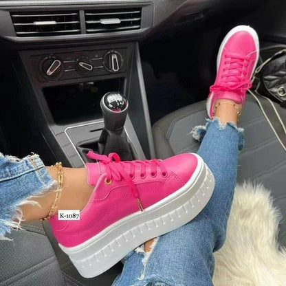 Platform Sneakers – Women's Casual Flat Everyday Shoes