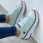 Patterned Canvas Sneakers – Women's Lace-Up Casual Trainers