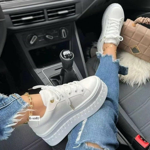 Platform Sneakers – Women's Casual Flat Everyday Shoes