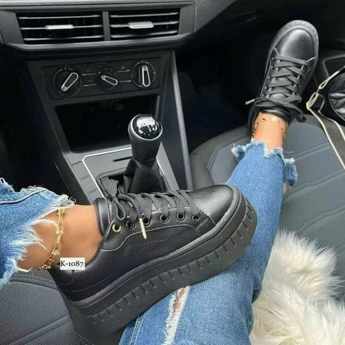Platform Sneakers – Women's Casual Flat Everyday Shoes