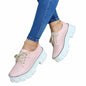 Platform Oxford Shoes – Women's Thick Heel Lace-Up Oxfords