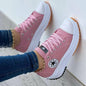 Patterned Canvas Sneakers – Women's Lace-Up Casual Trainers
