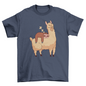 Sleeping Sloth Riding Llama Illustration T-shirt
