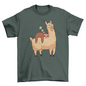 Sleeping Sloth Riding Llama Illustration T-shirt